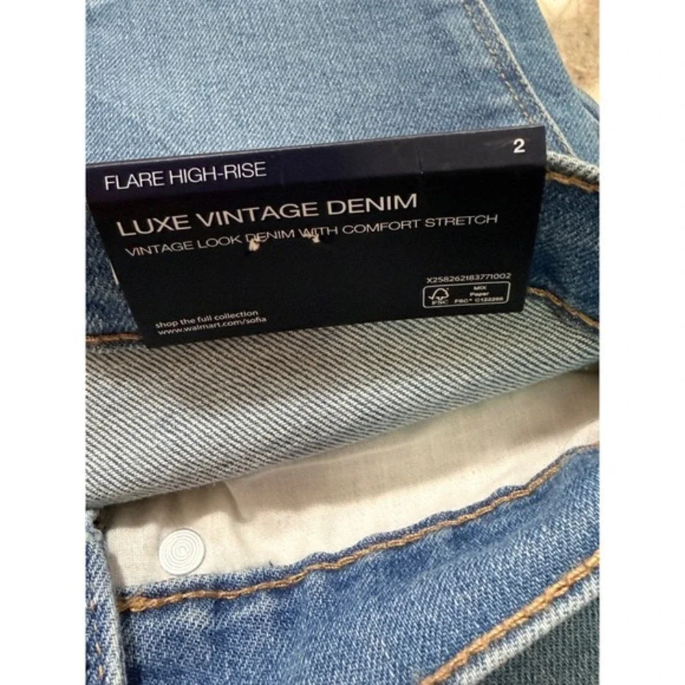 Sofia Jeans Flare 2‎ Blue New High Rise Luxe Vintage Denim Boho Western Festival